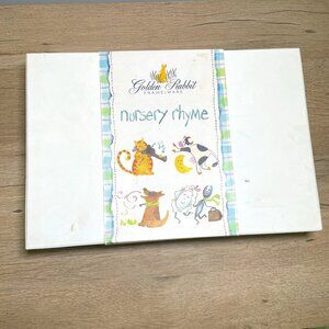 NIB Golden Rabbit Enamelware "Cat and The Fiddle" Nursery Rhyme Dish Set